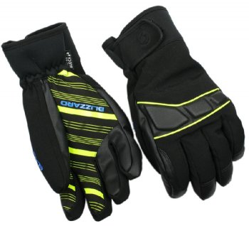 Blizzard Profi ski gloves, black/neon yellow/blue