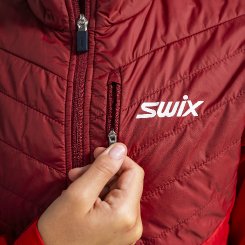 Dámská bunda Swix Dynamic Hybrid Insulated Jacket Rhubarb red/Swix red