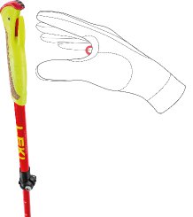 Leki Ultratrail FX Junior , naturalcarbon-bright red-neonyellow, 95-110 cm