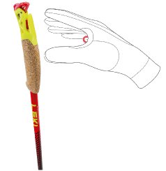 Leki Vertical K, naturalcarbon-bright red-neonyellow