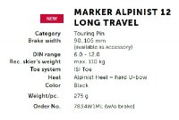 Marker Alpinist 12 Long Travel 105 mm black