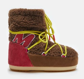 Moon Boot Icon Light Low M Patch Shearling, 001 brown-red