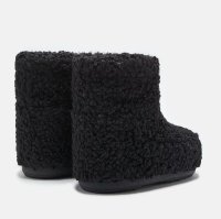 Moon Boot Icon Low No Lace Faux Curly, 001 black