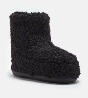 Moon Boot Icon Low No Lace Faux Curly, 001 black