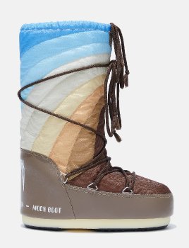 Moon Boot Icon Rainbow, 001 shitake/brown-blue