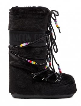 Moon Boot MB Icon Faux Fur Beads, N001 black