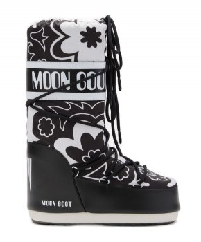 Moon Boot MB Icon Junior Flower, NA02 black/white