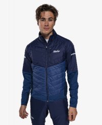 Pánská bunda Swix Dynamic Hybrid Insulated Jacket Lake Blue/Dark Navy