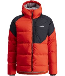 Pánská péřová bunda Swix Focus Down Jacket Fiery Red/Black