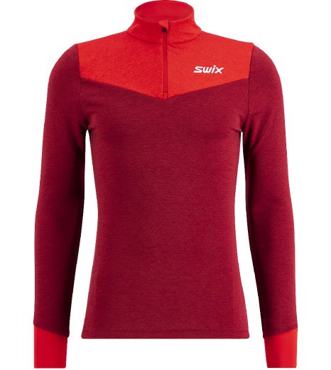 Swix Dynamic pánská mikina Swix red/Rhubarb red